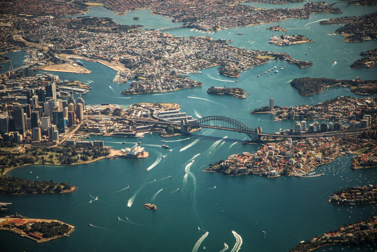 Sydney from above with live Sponny offers pinned to venues